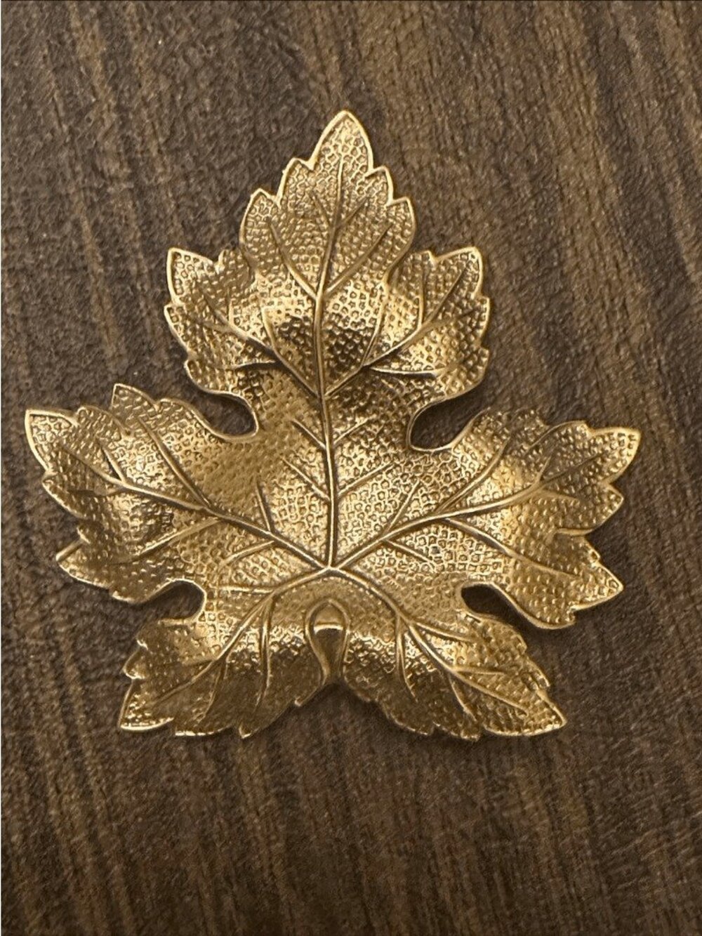 Vintage Ornate Brass Maple Leaf Design Set 7 Chandelier Parts - Picture 2 of 7